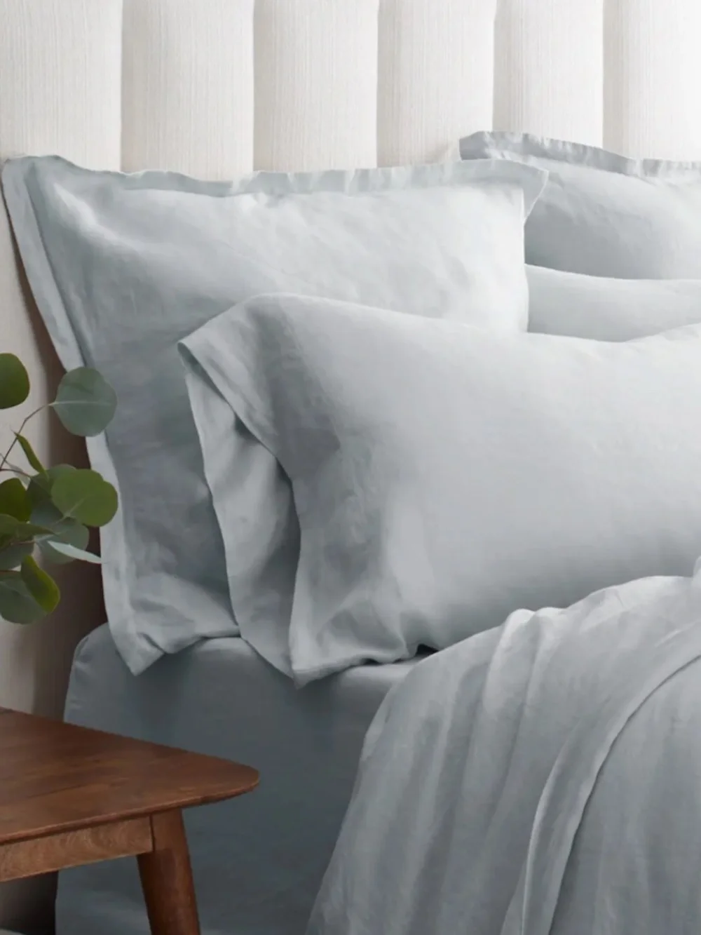 European Linen Euro Sham Mist blue
